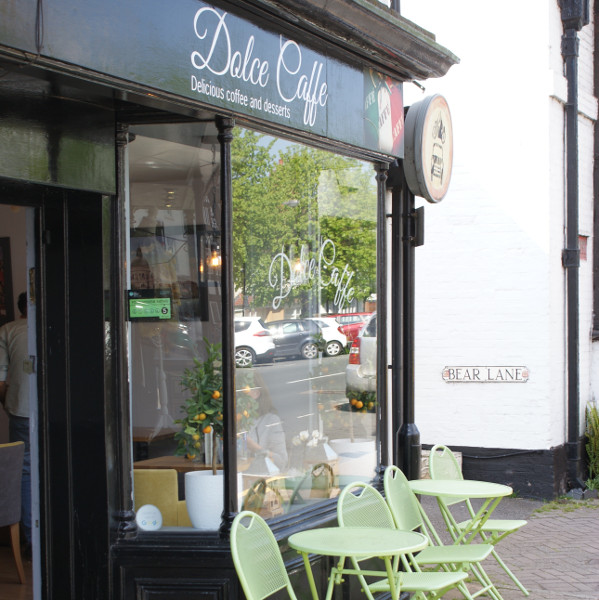Outside Dolce Caffe on the High Street, Henley